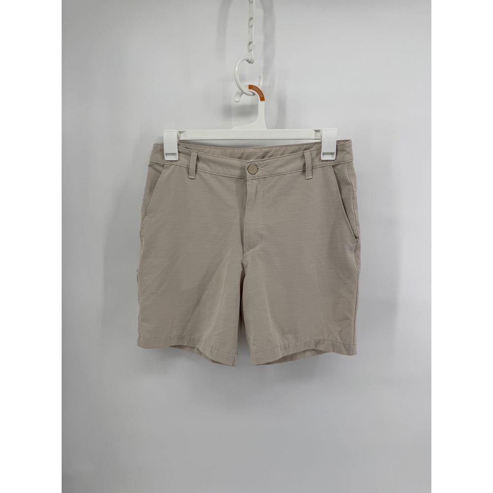 All in Motion Mens Golf Shorts Khaki Tan Stretch Performance 32 7in Inseam
